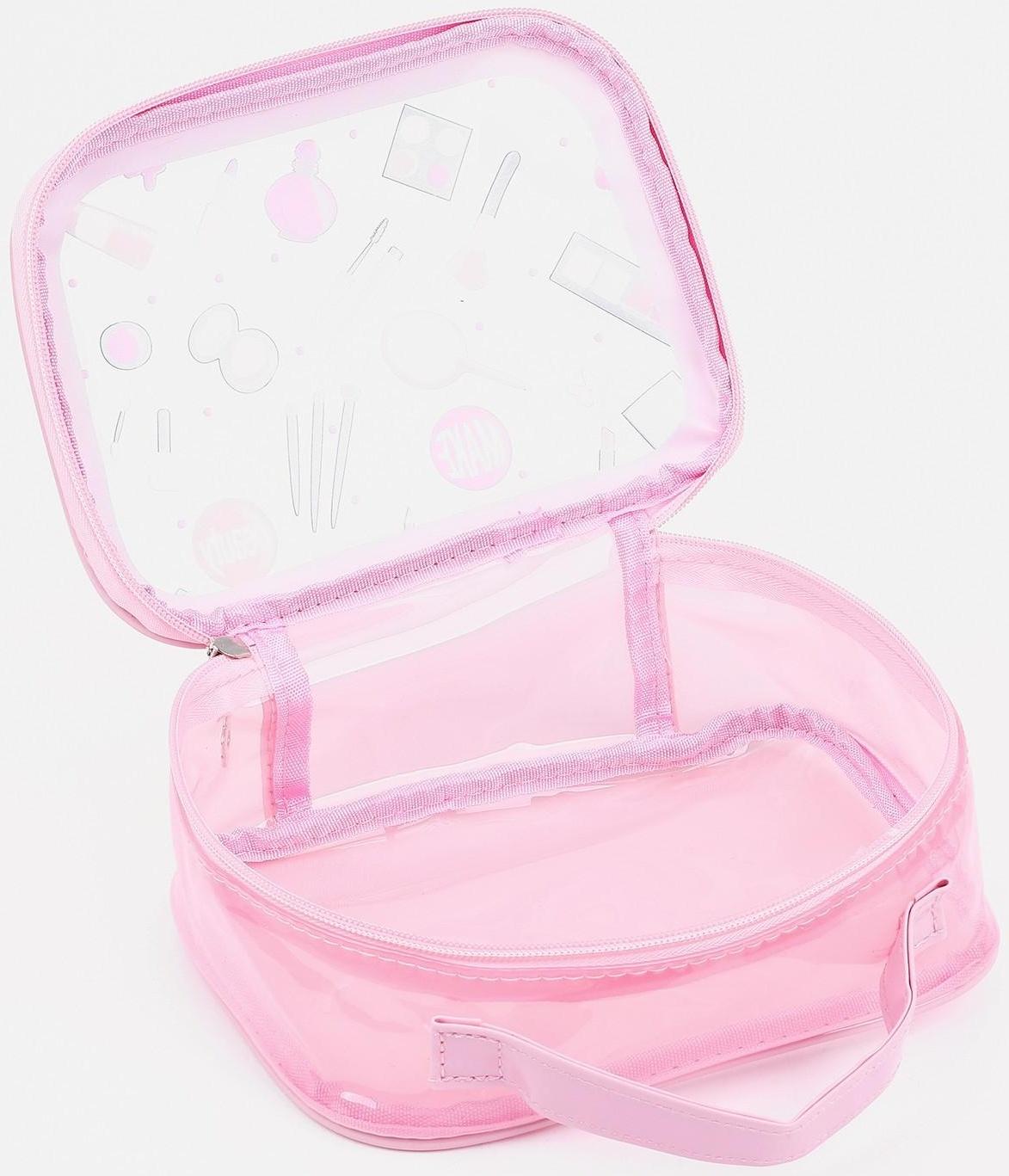 Косметичка на молнии, цвет розовый