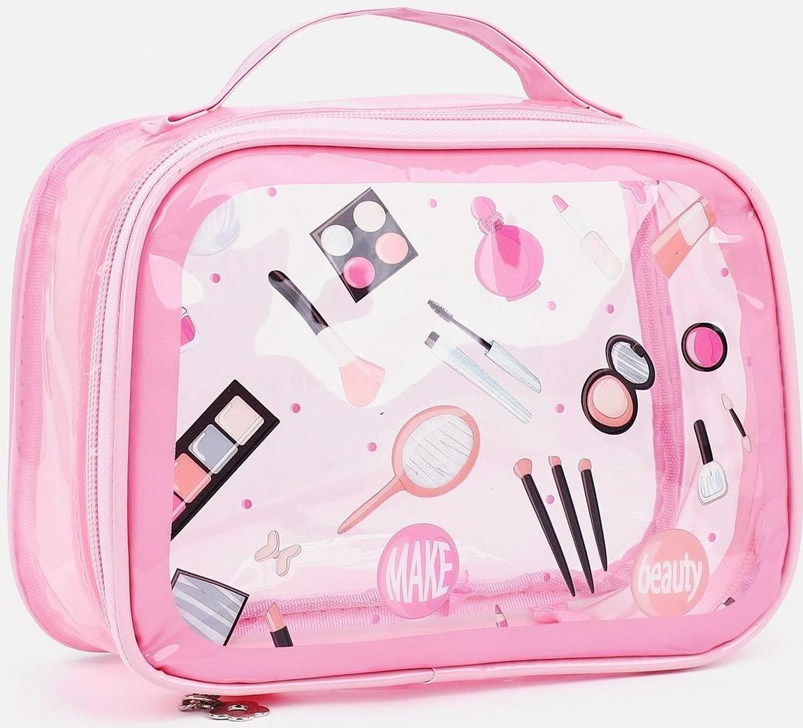 Косметичка на молнии, цвет розовый