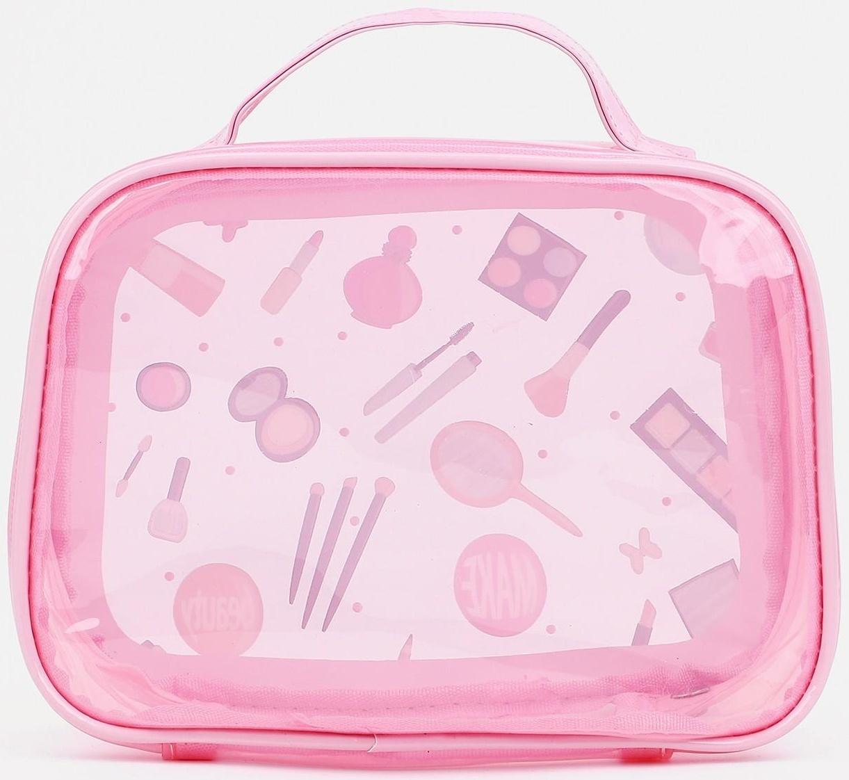 Косметичка на молнии, цвет розовый