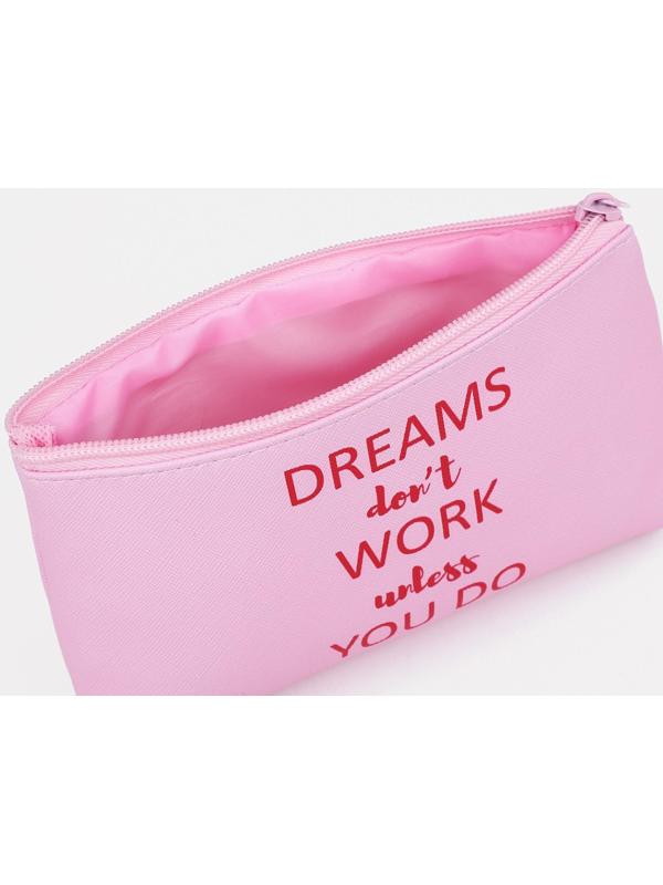 Набор косметичек 3 в 1 на молнии, цвет розовый