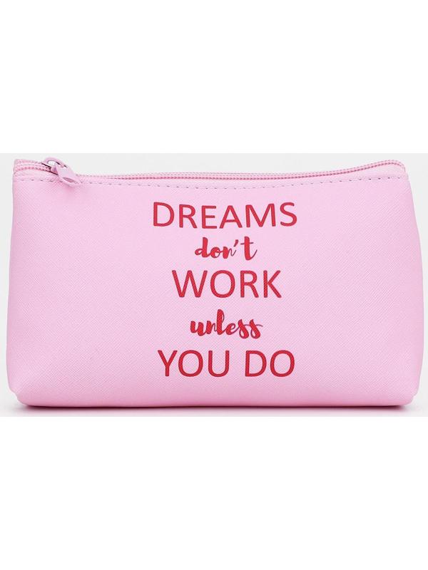 Набор косметичек 3 в 1 на молнии, цвет розовый