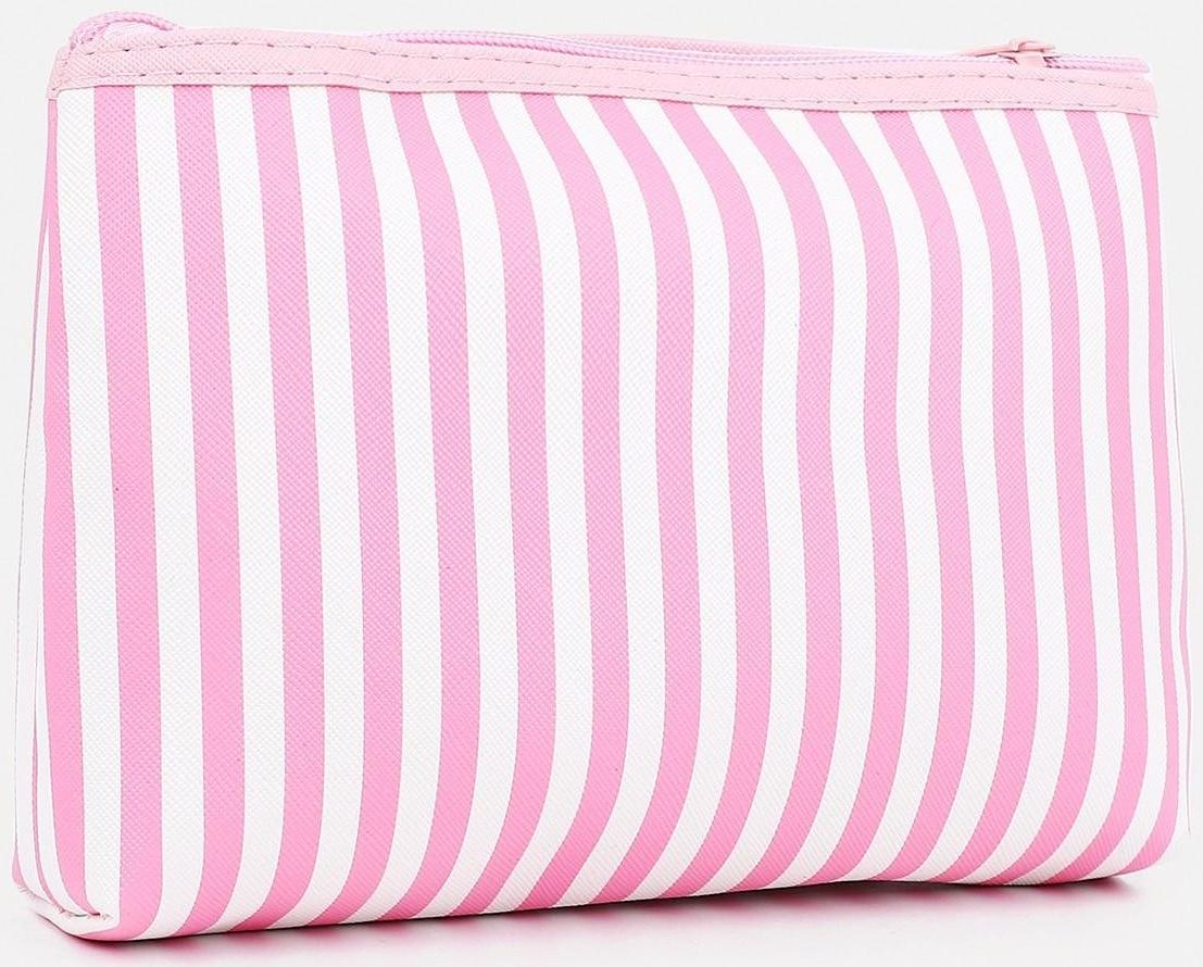 Набор косметичек 3 в 1 на молнии, цвет розовый