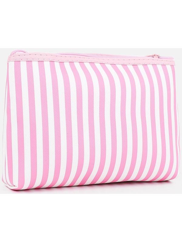 Набор косметичек 3 в 1 на молнии, цвет розовый