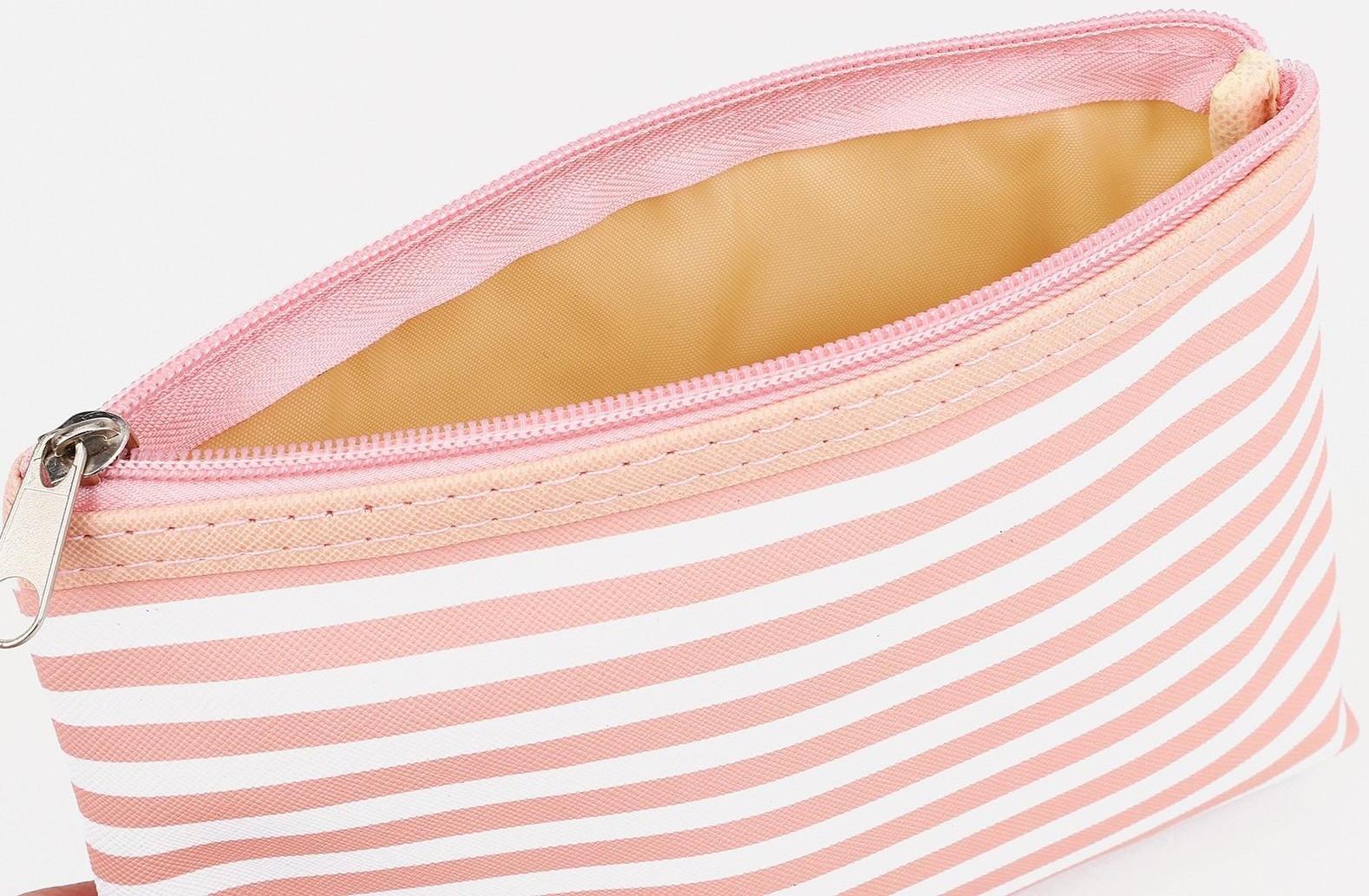 Набор косметичек 3 в 1 на молнии, цвет розовый