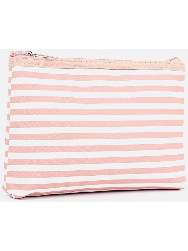 Набор косметичек 3 в 1 на молнии, цвет розовый