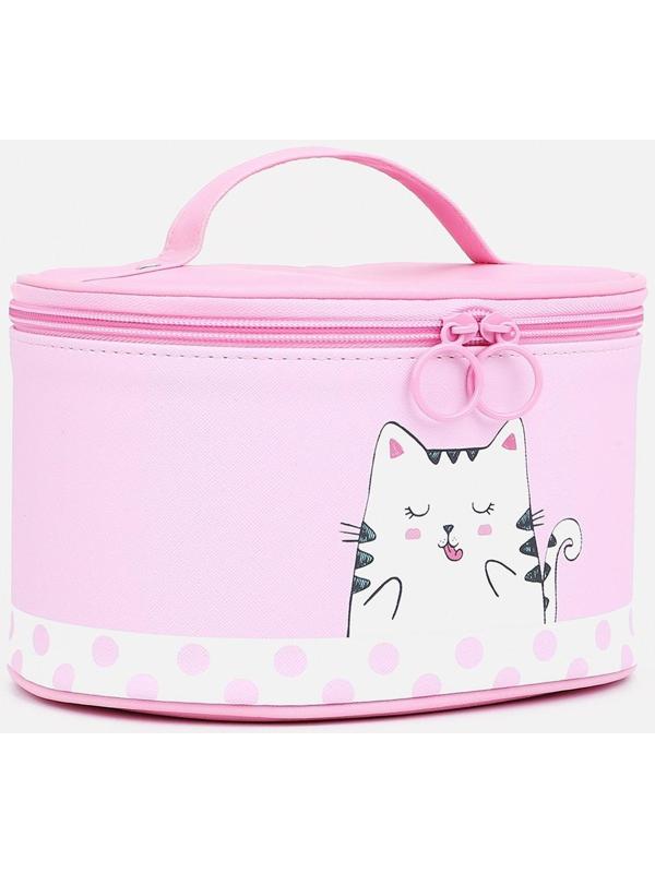 Набор косметичек 2 в 1 на молнии, цвет розовый