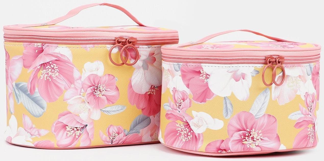 Набор косметичек 2 в 1 на молнии, цвет розовый