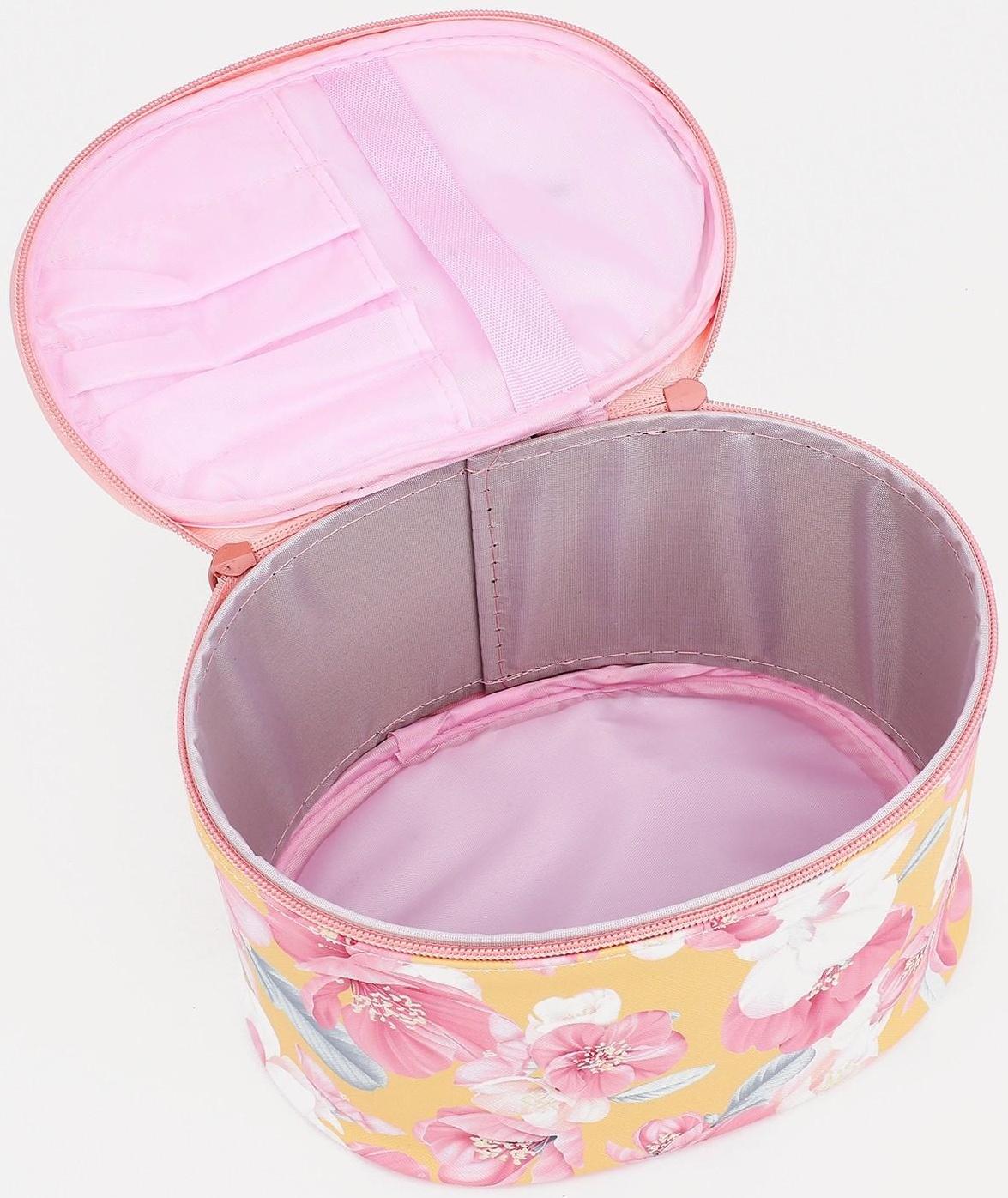 Набор косметичек 2 в 1 на молнии, цвет розовый