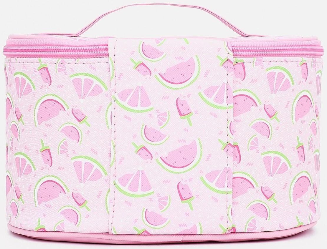 Набор косметичек 2 в 1 на молнии, цвет розовый