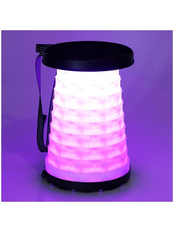 Набор мебели, складной: стол, 2 световых табурета, цвет чёрно-белый