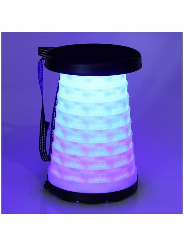 Табурет складой, походный, светодиодный, высота до 46 см, цвет чёрный