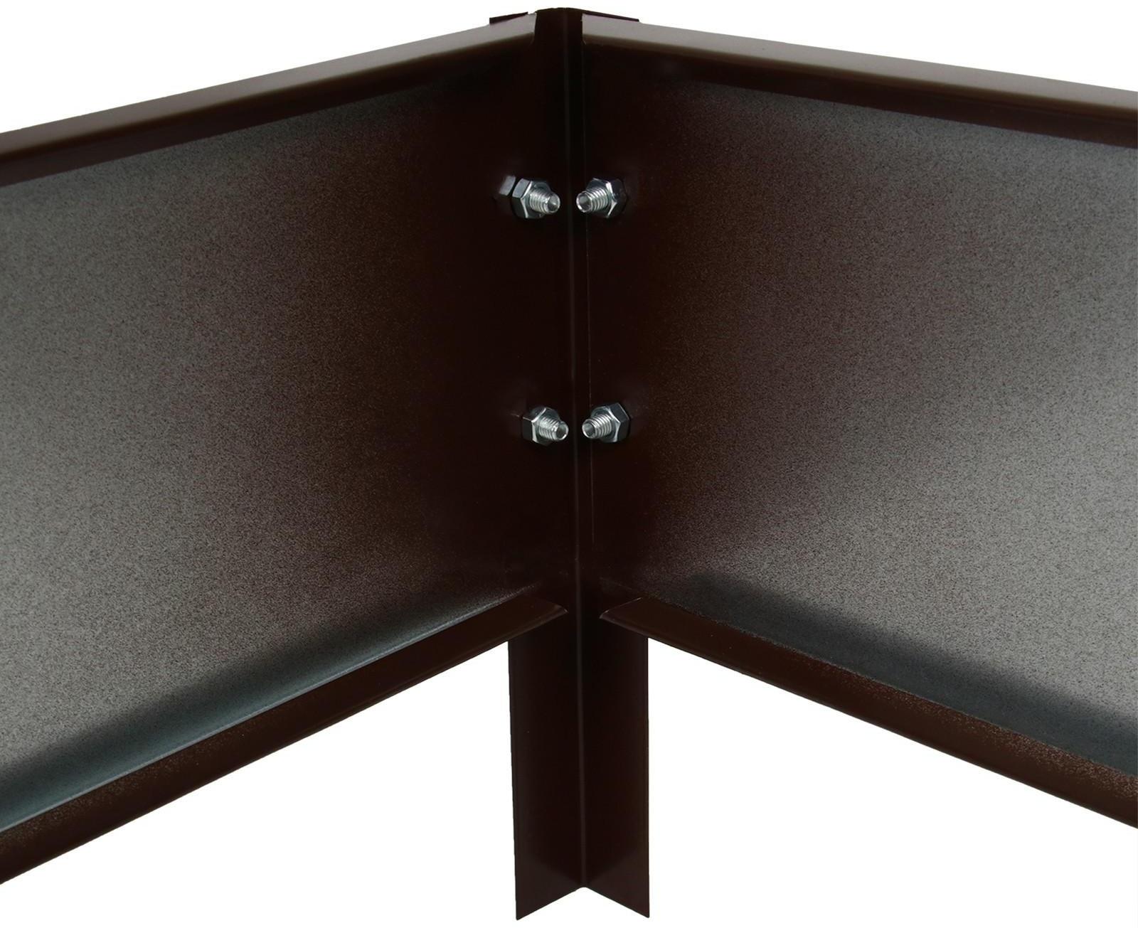 Грядка оцинкованная, 200 × 100 × 15 см, коричневая