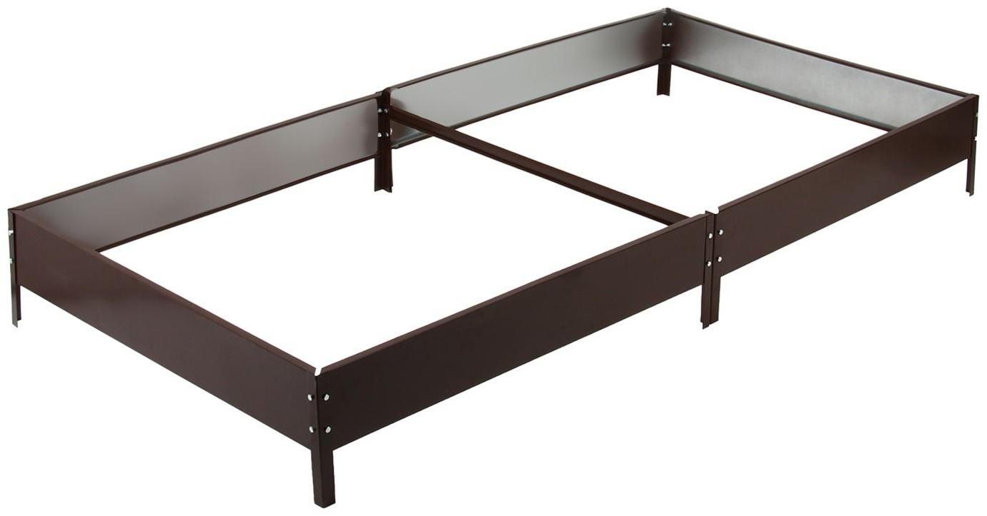 Грядка оцинкованная, 200 × 100 × 15 см, коричневая