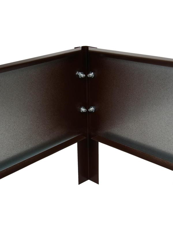 Грядка оцинкованная, 200 × 100 × 15 см, коричневая