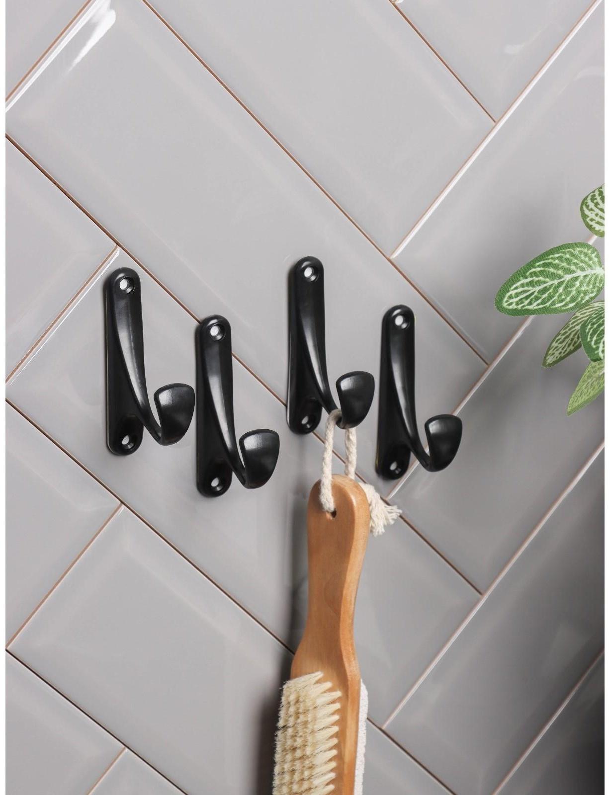 Набор крючков на липучке «Классик», 4 шт, цвет чёрный