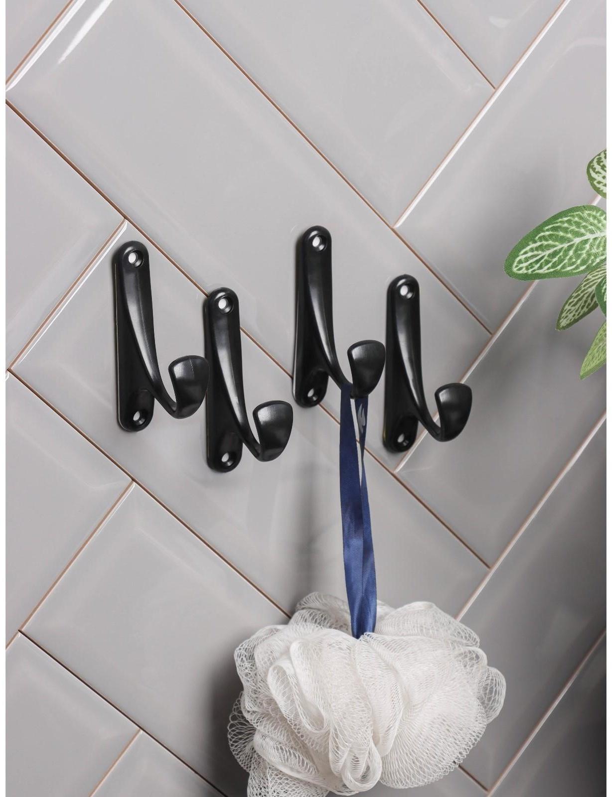 Набор крючков на липучке «Классик», 4 шт, цвет чёрный