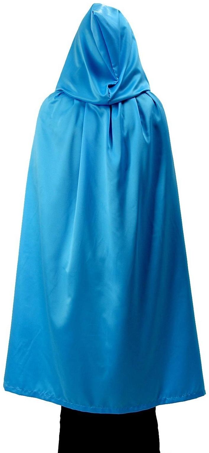 Карнавальный плащ детский,атлас,цвет голубой длина 85см