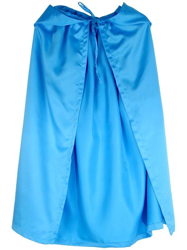 Карнавальный плащ детский,атлас,цвет голубой длина 85см