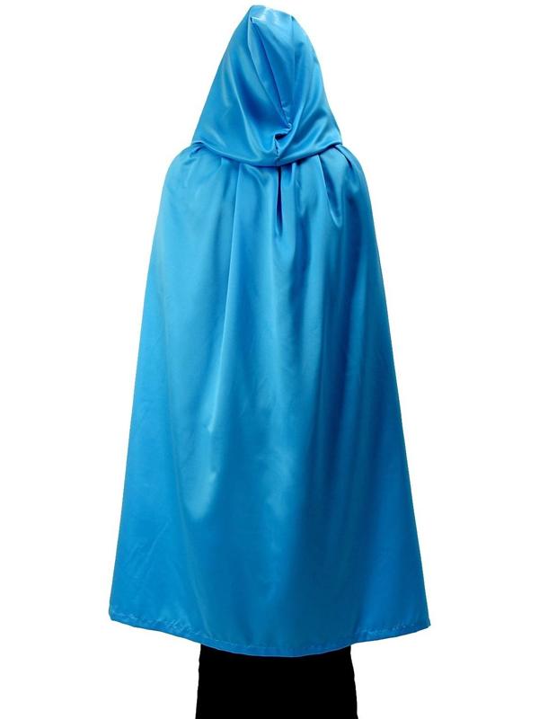 Карнавальный плащ детский,атлас,цвет голубой длина 85см