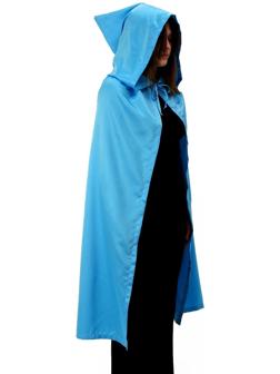 Карнавальный плащ взрослый,атлас,цвет голубой длина 120см