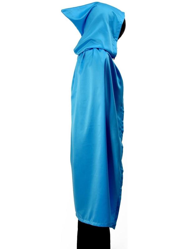 Карнавальный плащ взрослый,атлас,цвет голубой длина 120см