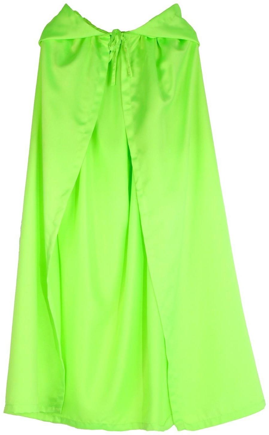 Карнавальный плащ детский,атлас,цвет салатовый длина 100см