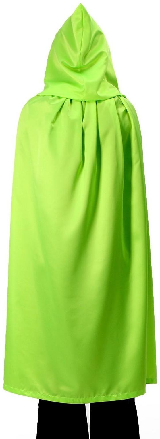 Карнавальный плащ детский,атлас,цвет салатовый длина 100см