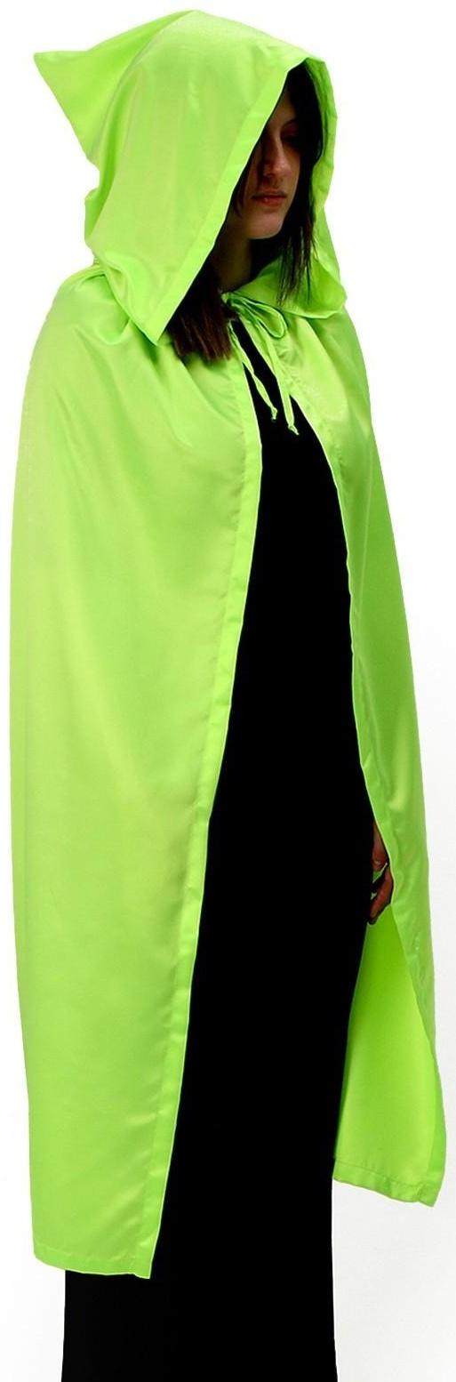 Карнавальный плащ взрослый,атлас,цвет салатовый длина 120см