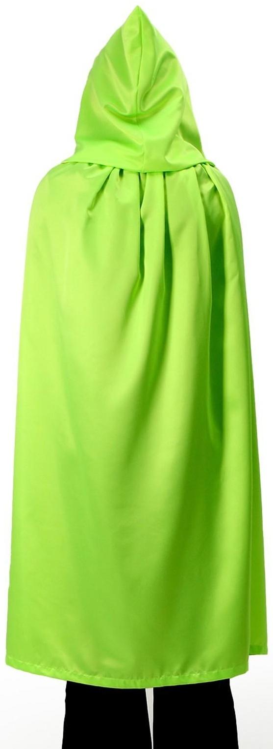 Карнавальный плащ взрослый,атлас,цвет салатовый длина 120см