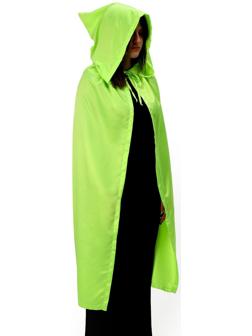 Карнавальный плащ взрослый,атлас,цвет салатовый длина 120см