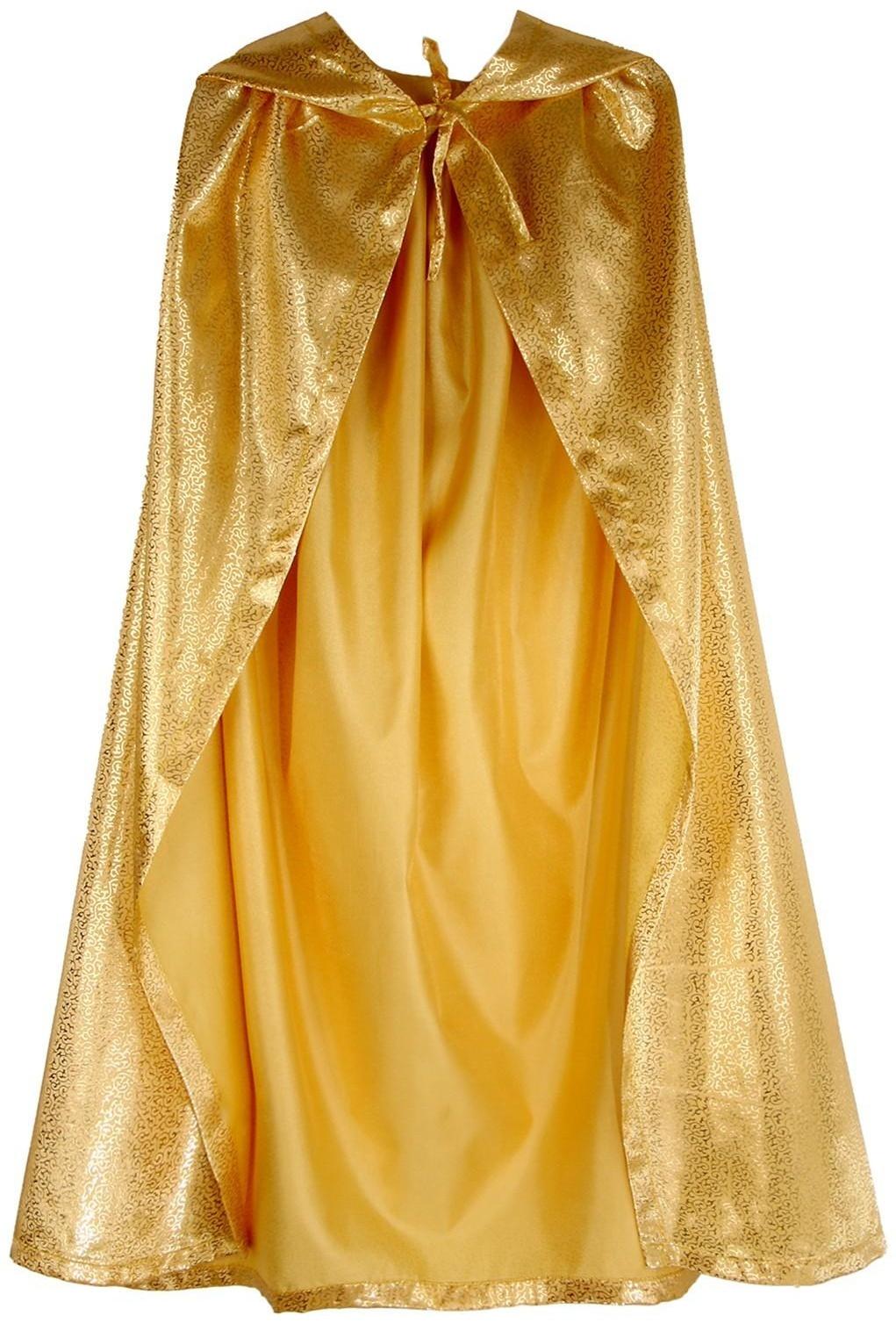 Карнавальный плащ детский,атлас,цвет золото с завитком длина 100см