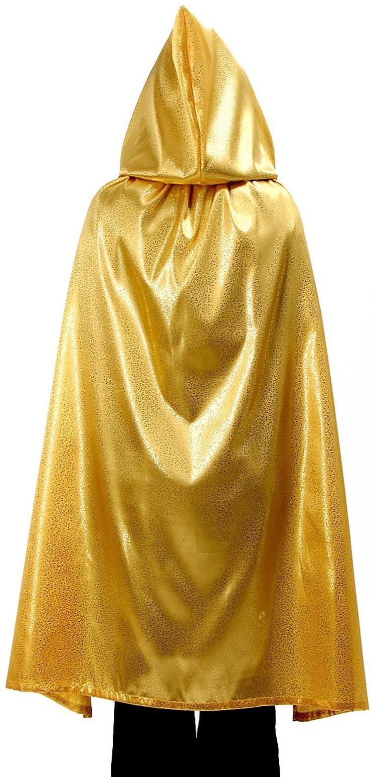 Карнавальный плащ взрослый,атлас,цвет золото с завитком длина 120см