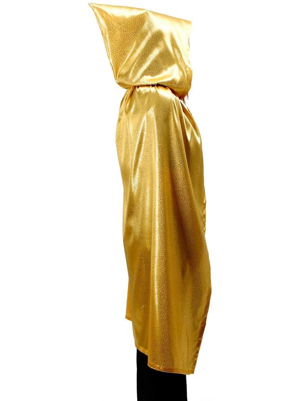 Карнавальный плащ взрослый,атлас,цвет золото с завитком длина 120см