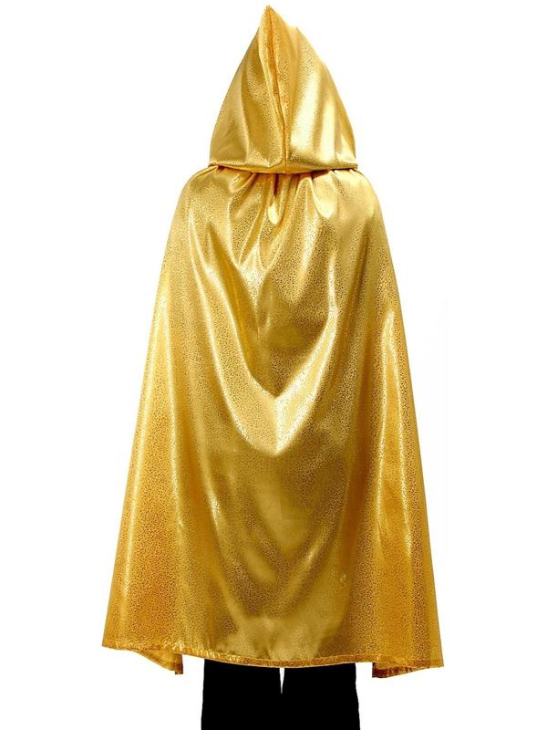 Карнавальный плащ взрослый,атлас,цвет золото с завитком длина 120см
