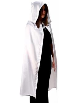 Карнавальный плащ взрослый,атлас,цвет белый длина 120см