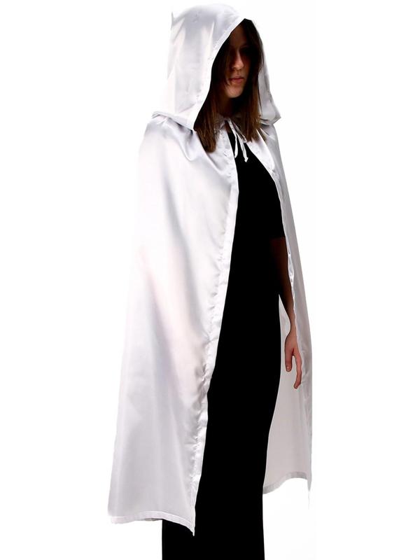 Карнавальный плащ взрослый,атлас,цвет белый длина 120см