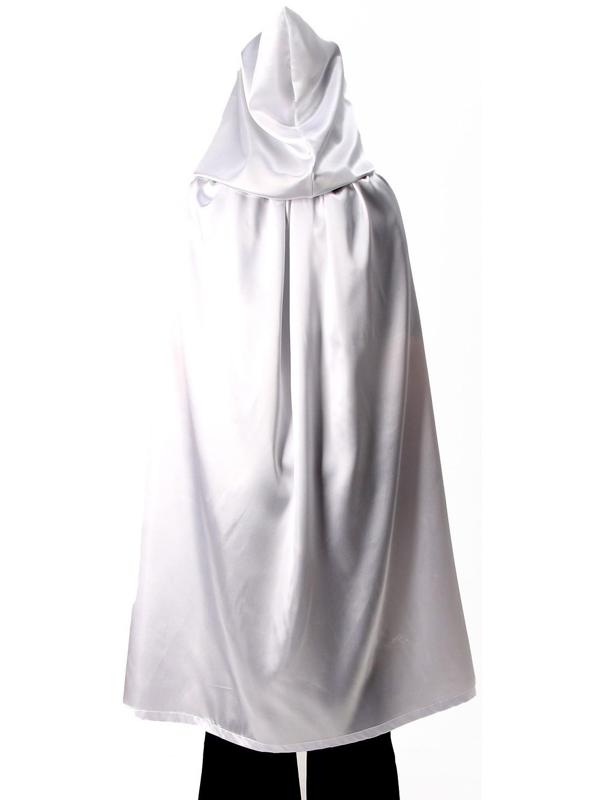 Карнавальный плащ взрослый,атлас,цвет белый длина 120см