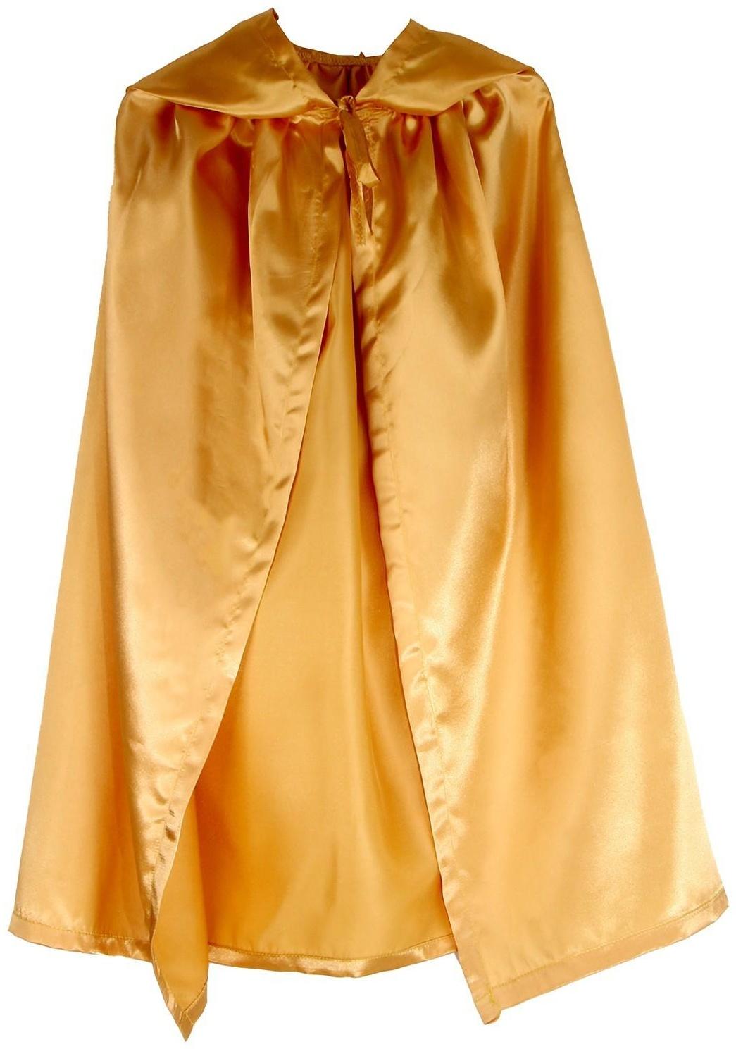 Карнавальный плащ детский,атлас,цвет золотой длина 100см