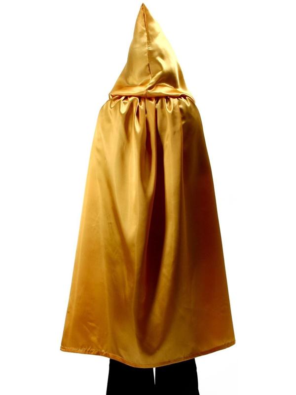 Карнавальный плащ детский,атлас,цвет золотой длина 100см