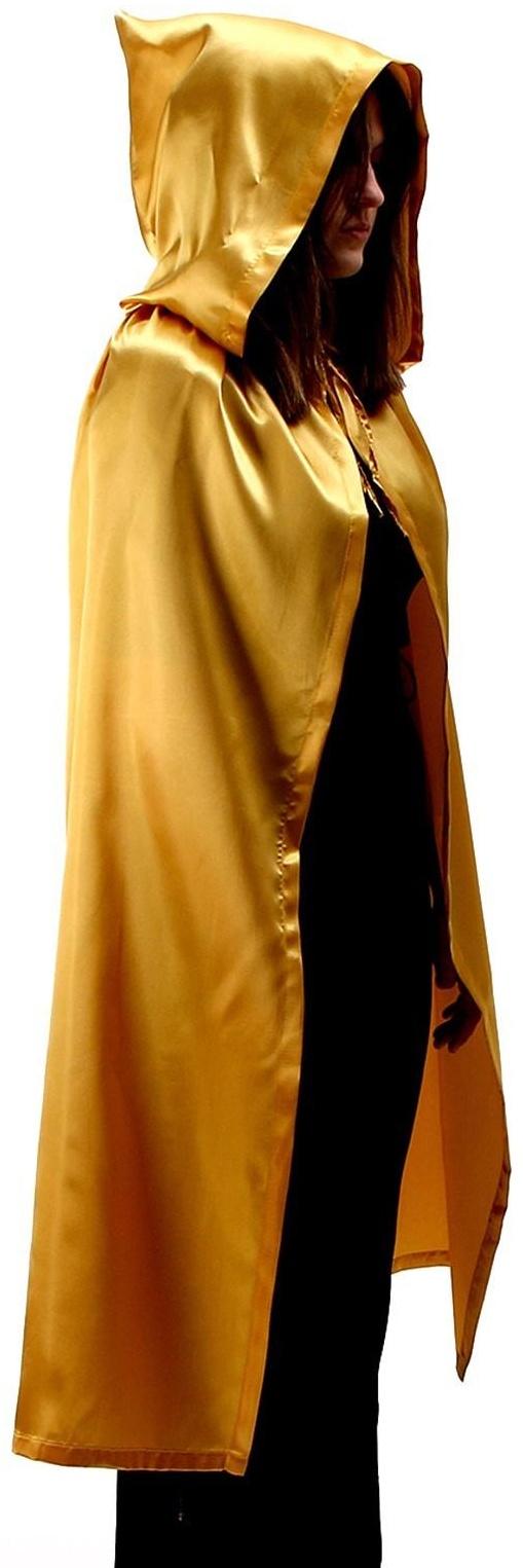 Карнавальный плащ взрослый,атлас,цвет золотой длина 120см