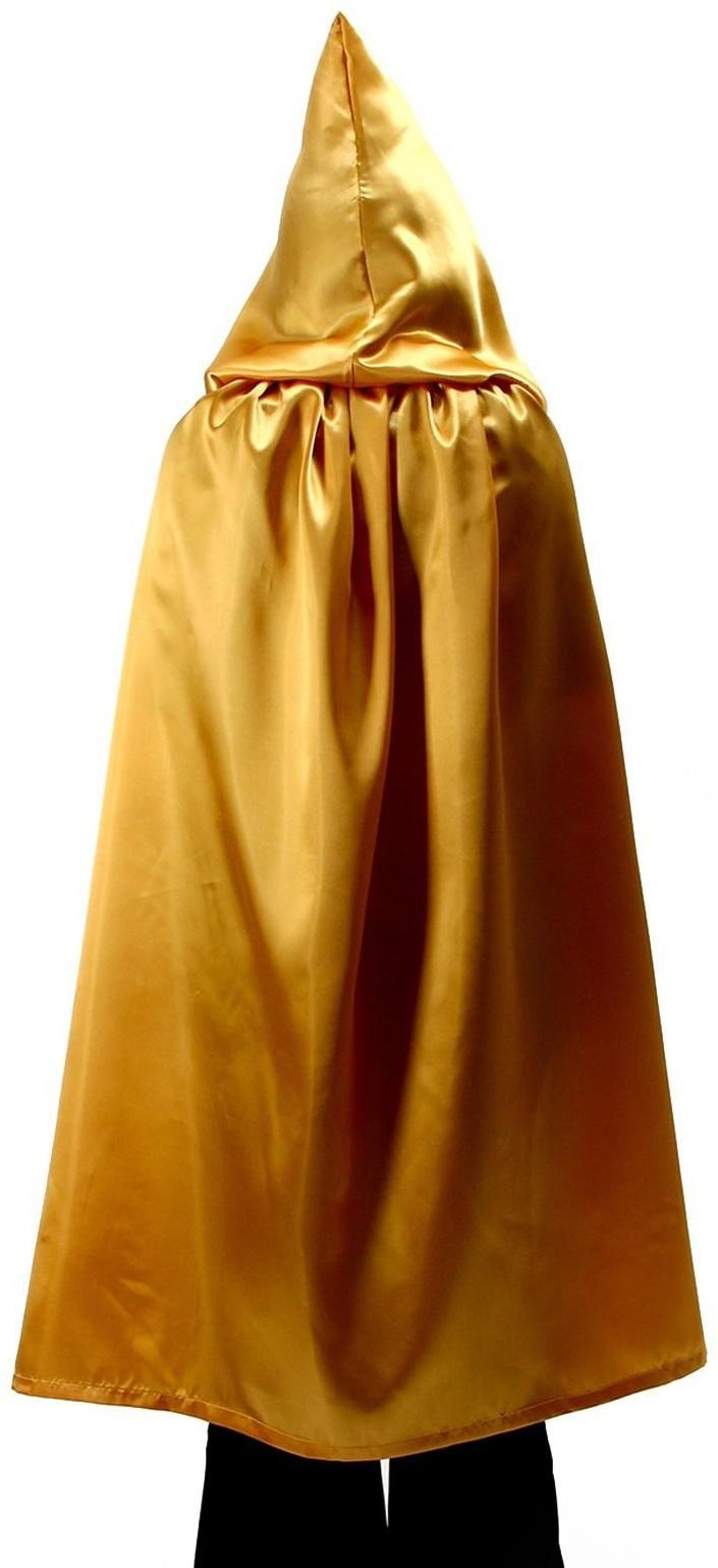 Карнавальный плащ взрослый,атлас,цвет золотой длина 120см