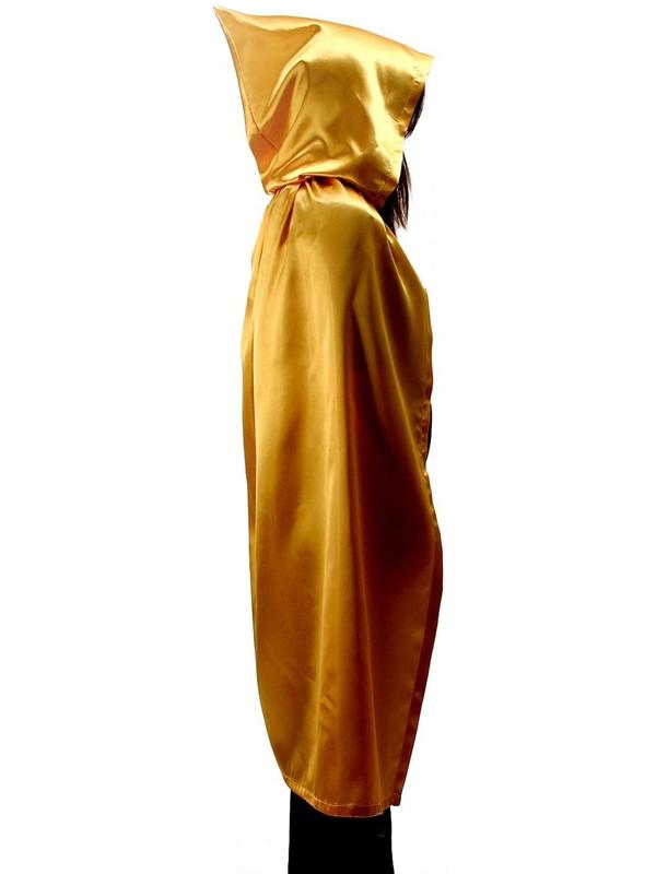 Карнавальный плащ взрослый,атлас,цвет золотой длина 120см