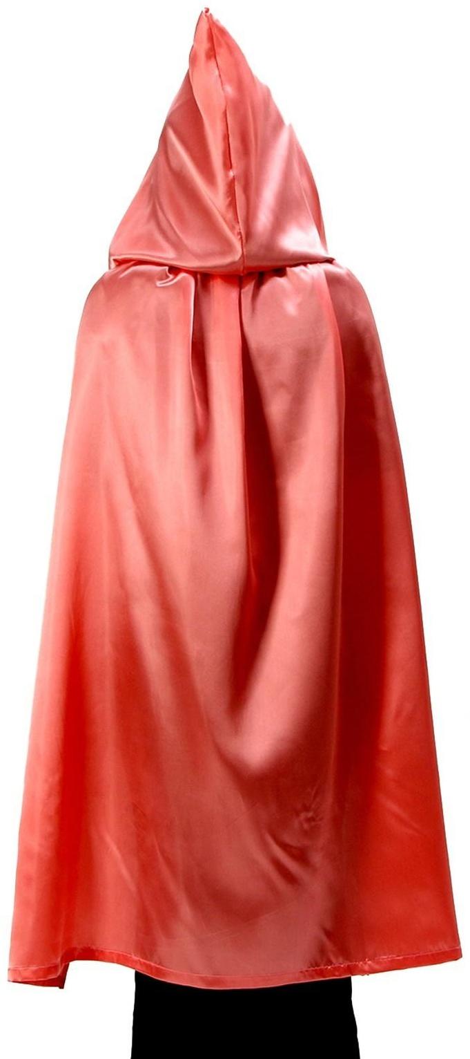 Карнавальный плащ взрослый,атлас,цвет коралловый длина 120см