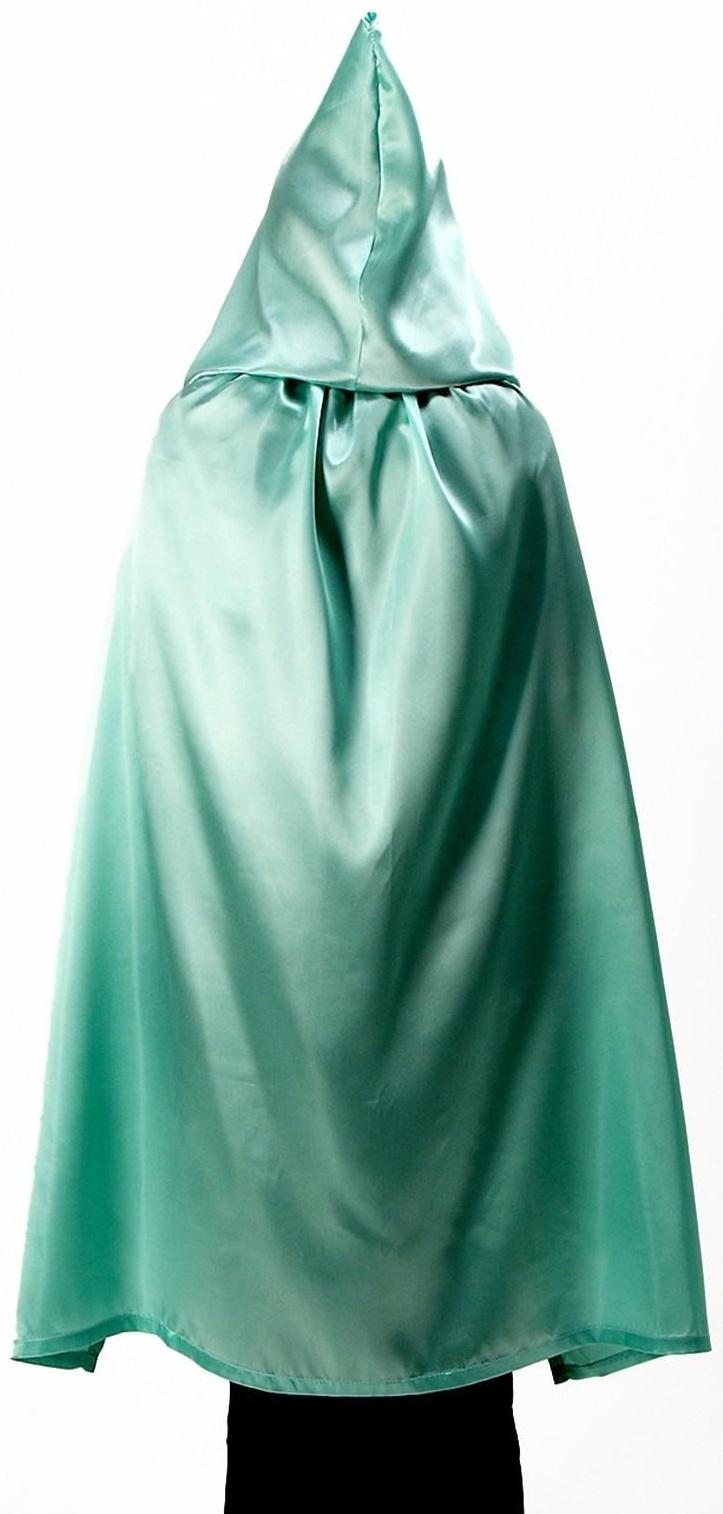 Карнавальный плащ детский,атлас,цвет мятный длина 100см