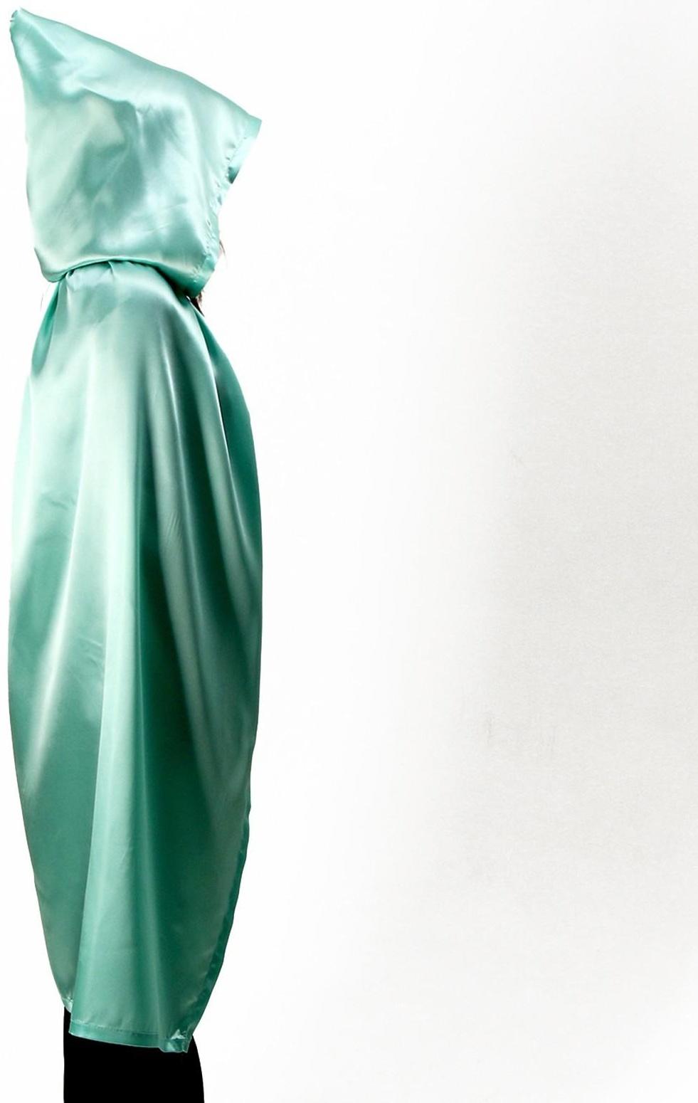 Карнавальный плащ взрослый,атлас,цвет мятный длина 120см