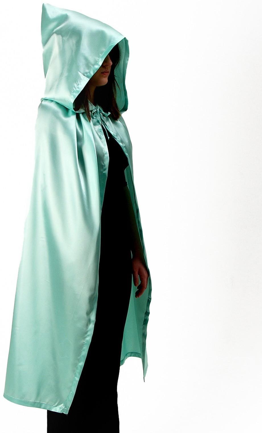 Карнавальный плащ взрослый,атлас,цвет мятный длина 120см