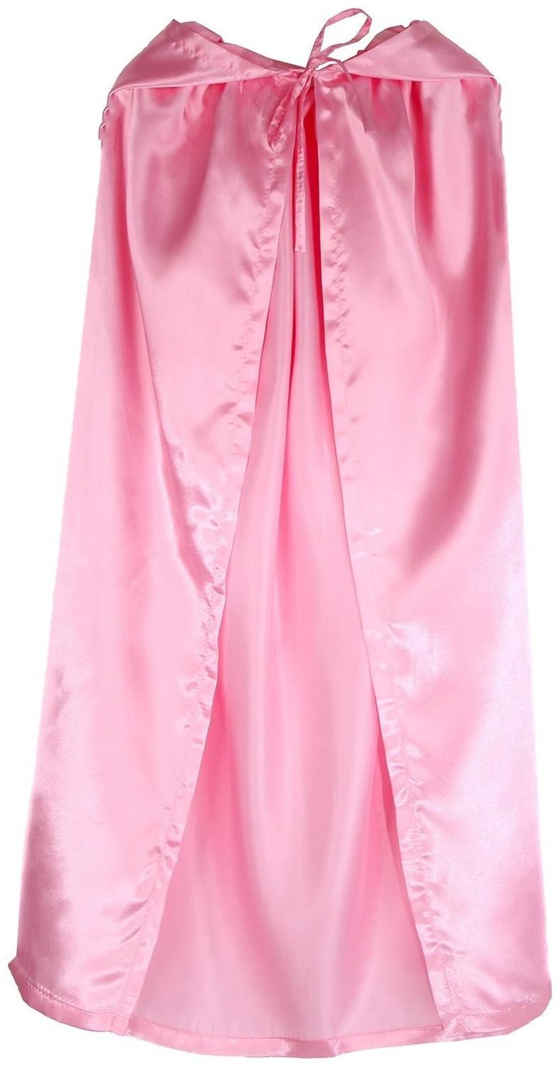 Карнавальный плащ детский,атлас,цвет розовый длина 100см