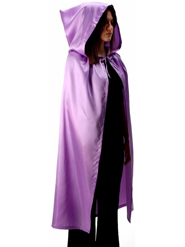 Карнавальный плащ взрослый,атлас,цвет фиолетовый,длина 120см