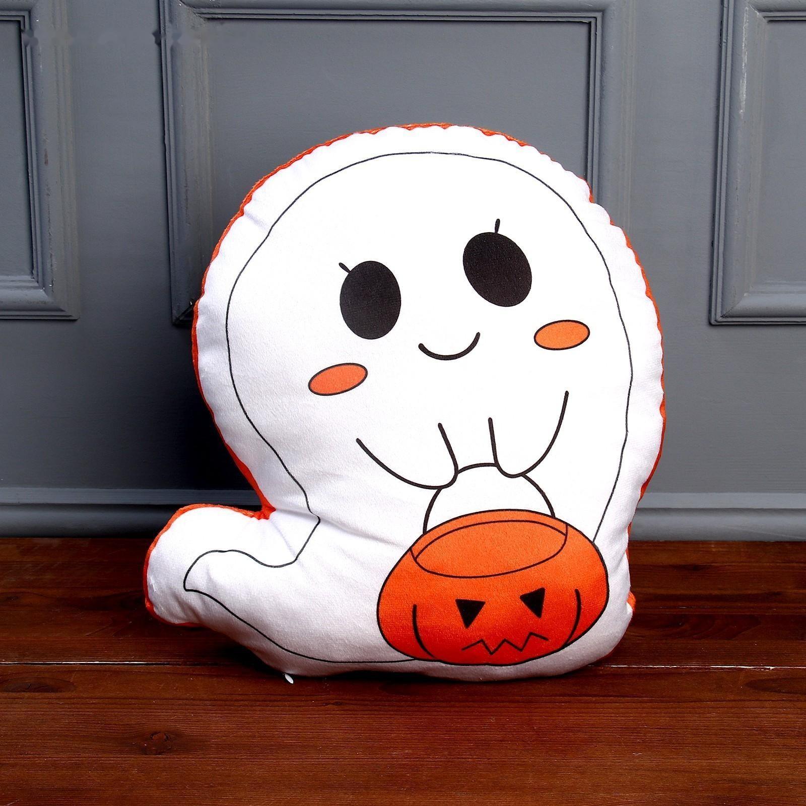 Мягкая игрушка «Привидение» с тыквой, цвет белый