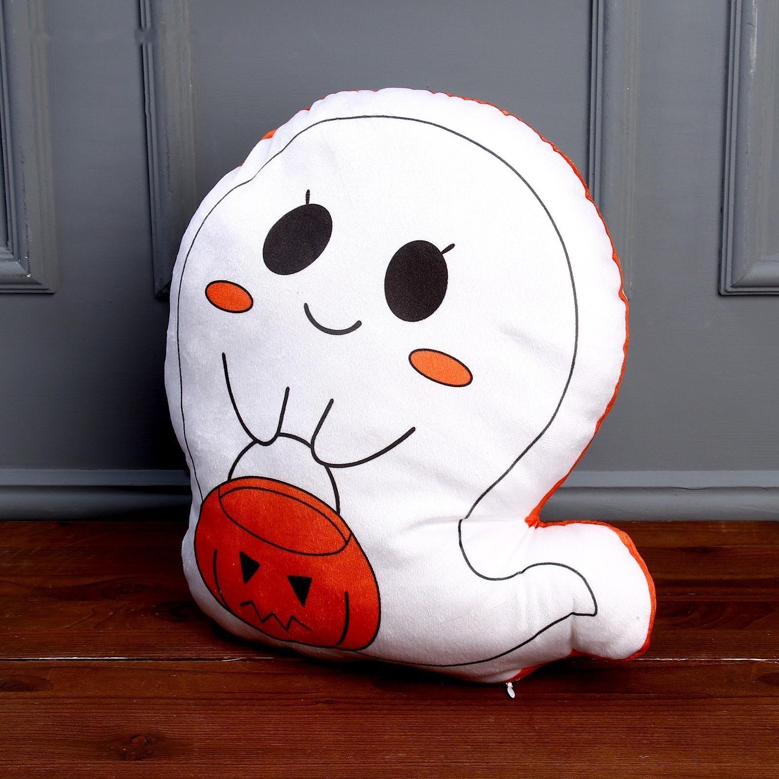 Мягкая игрушка «Привидение» с тыквой, цвет белый